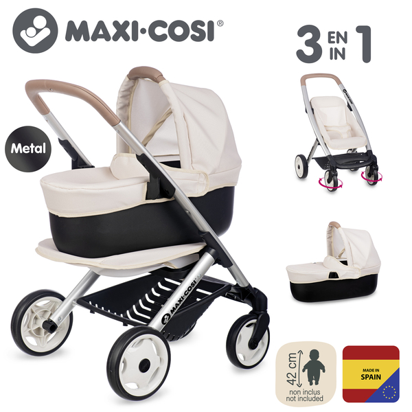 Коляска для ляльки Smoby Maxi-Cosi 3 в 1, зі знімною люлькою, айворі (7600253122) - Pampik - 2