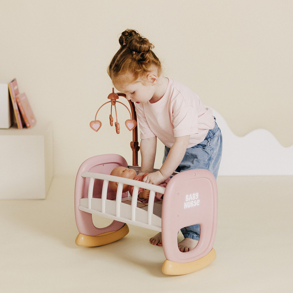 Колиска Smoby Baby Nurse. Терракотова пудра, з мобілем (7600220390) - Pampik - 6