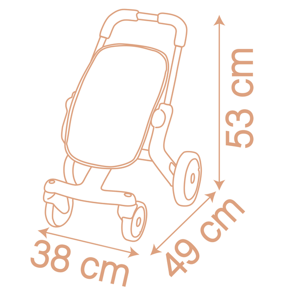 Прогулянка коляска для ляльки Smoby Baby Nurse Теракотова пудра, з поворотними колесами (7600251224) - Pampik - 4