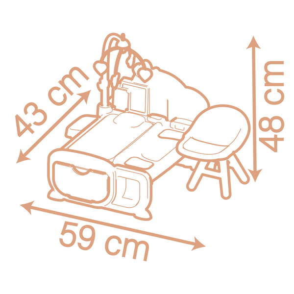 Ігровий набір Smoby Baby Nurse. Теракотова пудра. Дитяча кімната зі звуковими ефектами та аксесуарами (7600220393) - Pampik - 4