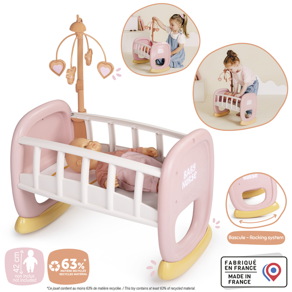 Колиска Smoby Baby Nurse. Терракотова пудра, з мобілем (7600220390) - Pampik - 2