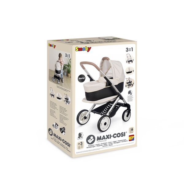 Коляска для ляльки Smoby Maxi-Cosi 3 в 1, зі знімною люлькою, айворі (7600253122) - Pampik - 3