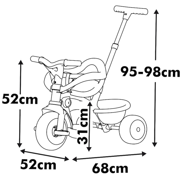 Трехколесный велосипед 3 в 1 Smoby Toys Би Муви Комфорт, розовая жемчужина (7600740419) - Pampik - 4