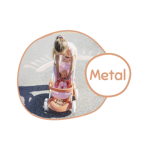 Прогулянка коляска для ляльки Smoby Baby Nurse Теракотова пудра, з корзиною (7600254024) - Pampik - 5