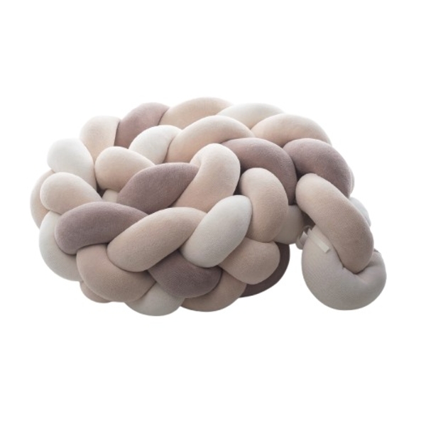 Бампер-косичка Twins, 4-х прядна, 240 см, бежевий (2020-K4-240-02) - Pampik