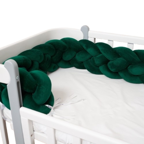 Бампер-косичка Twins, 4-х прядна, 240 см, смарагдовий (2020-K4-240-06) - Pampik