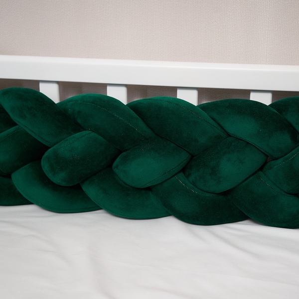 Бампер-косичка Twins, 4-х прядна, 240 см, смарагдовий (2020-K4-240-06) - Pampik - 3