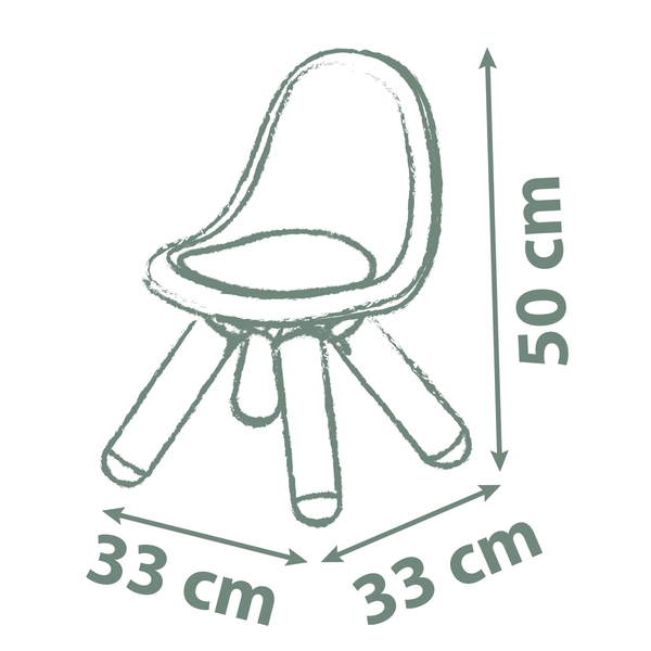 Стілець зі спинкою Smoby Life, 33х33х50 см, терракотовий з сірим (7600880122) - Pampik - 4
