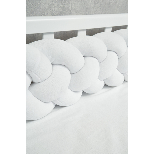 Бампер-косичка Twins, 4-х прядна, 240 см, білий (2020-K4-240-01) - Pampik - 2