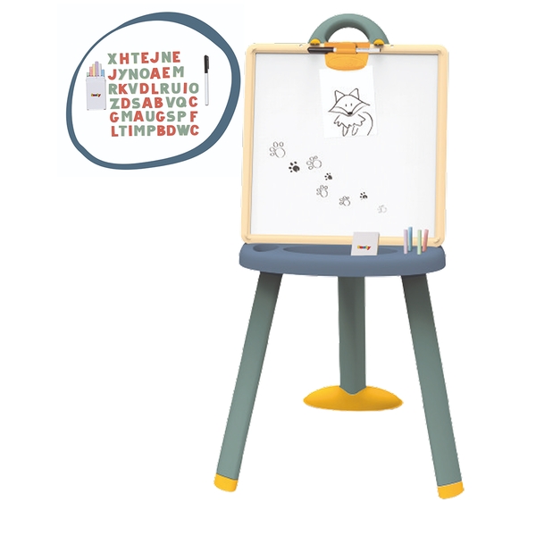 Мольберт со съемной доской Smoby, с аксессуарами, сине-бежевый (410626) - Pampik - 2
