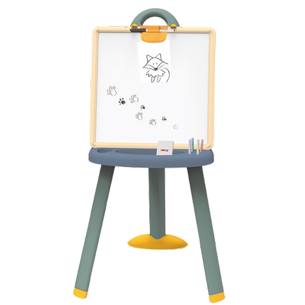 Мольберт со съемной доской Smoby, с аксессуарами, сине-бежевый (410626) - Pampik