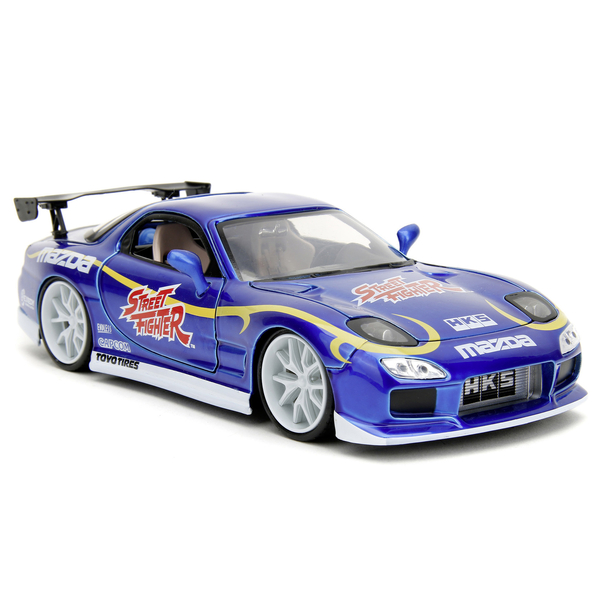 Машина металлическая Jada Уличный боец Mazda RX-7 с фигуркой Чан-ли, 1:24, синий (253255062) - Pampik - 3