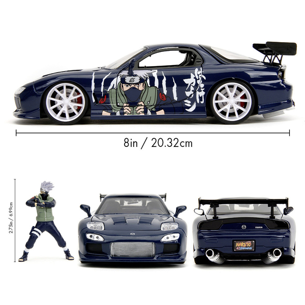 Машина металлическая Jada Наруто Мазда RX-7 тюнингованная с фигуркой Какаши, 1:24, темно-синий (253255085) - Pampik - 10