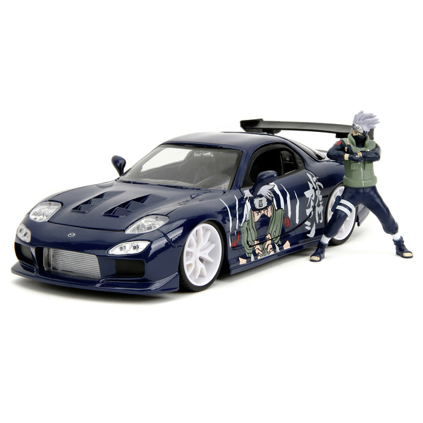 Машина металлическая Jada Наруто Мазда RX-7 тюнингованная с фигуркой Какаши, 1:24, темно-синий (253255085) - Pampik - 3