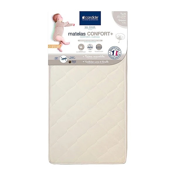 Матрас Candide Confort, натуральный, 120х60х11 см, бежевый (482654/26588) - Pampik - 2