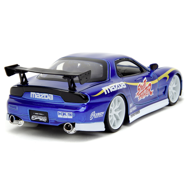 Машина металлическая Jada Уличный боец Mazda RX-7 с фигуркой Чан-ли, 1:24, синий (253255062) - Pampik - 4