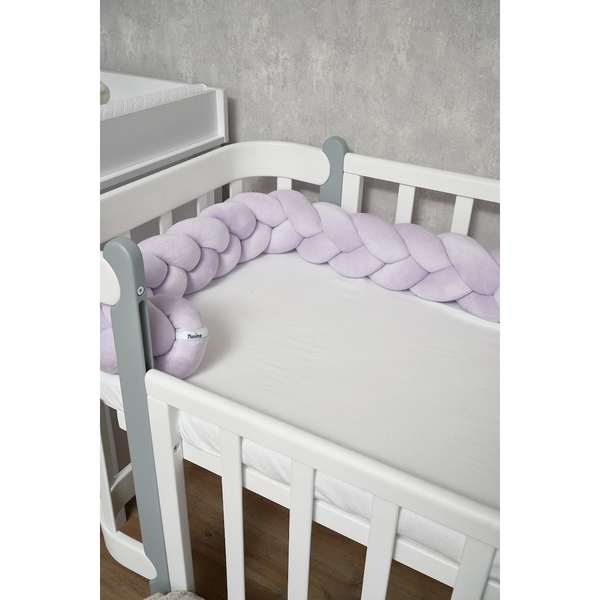 Бампер-косичка Twins, 3-х прядна, 220 см, лавандовий (2020-K3-220-11) - Pampik - 3