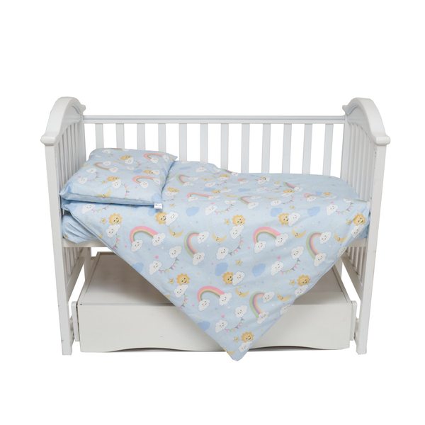 Комплект постільної білизни Twins Sky, 120х90 см, 4 предмети, блакитний (3023-TS-04) - Pampik