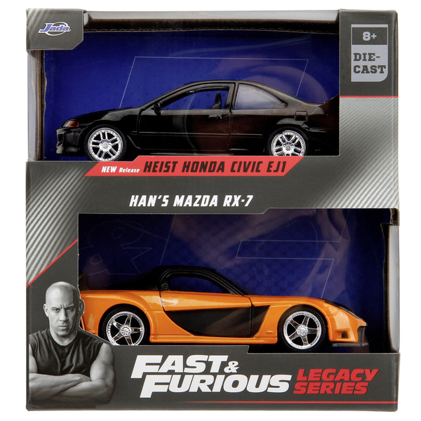 Набір машинок металевих Jada Форсаж Мазда РХ-7 та Хонда Цивік EJ1, 1:32, 2 шт. (253202011) - Pampik - 6