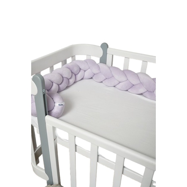 Бампер-косичка Twins, 3-х прядна, 220 см, лавандовий (2020-K3-220-11) - Pampik