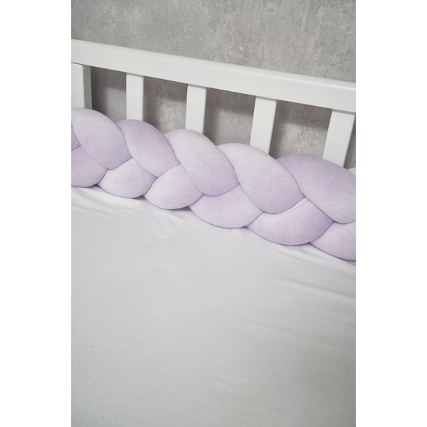 Бампер-косичка Twins, 3-х прядна, 240 см, лавандовий (2020-K3-240-11) - Pampik - 3