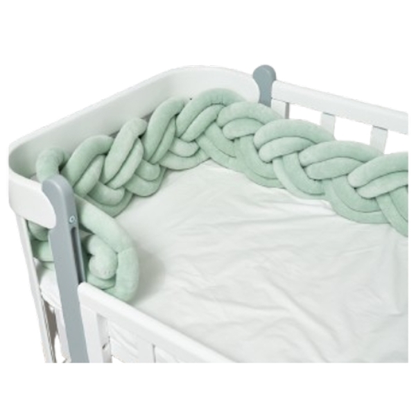 Бампер-косичка Twins, 3-х прядна, подвійна, 240х18 см, ментоловий (2020K32-240-14) - Pampik