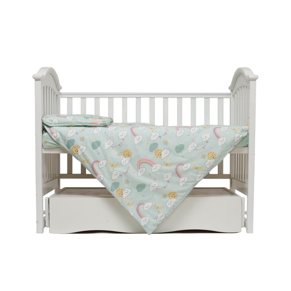 Комплект постільної білизни Twins Sky, 120х90 см, 4 предмети, ментоловий (3023-TS-14) - Pampik - 2