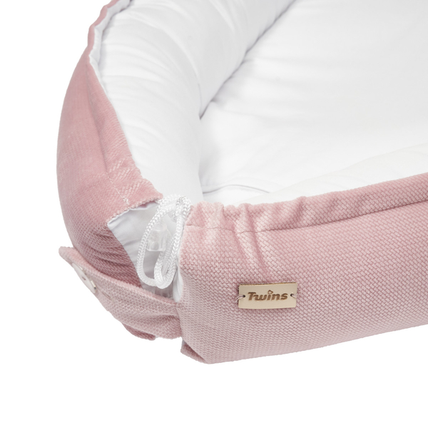 Кокон-позиционер Twins Velvet, с ортопедической подушкой, пудровый (9064-TV-24) - Pampik - 2