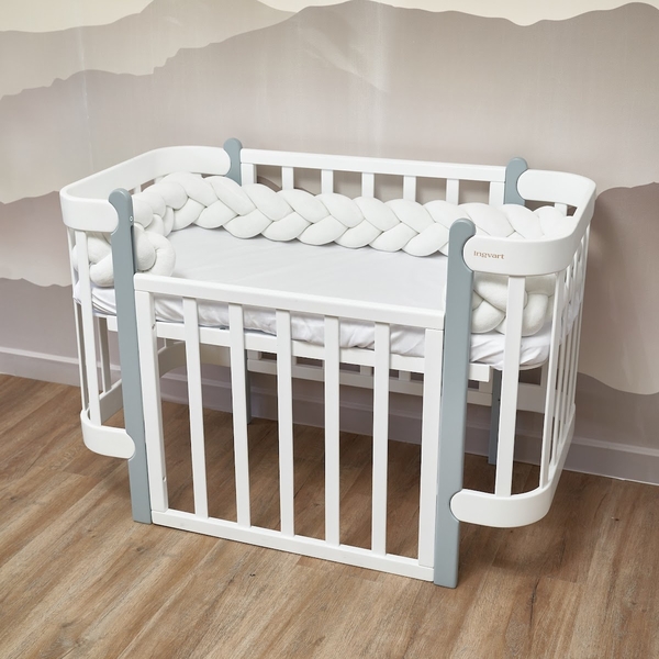 Бампер-косичка Twins, 3-х прядна, 220 см, світло-бежевий (2020-K3-220-202) - Pampik - 4