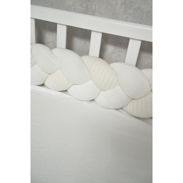 Бампер-косичка Twins Pastel, 3-х прядна, 220 см, світло-бежевий (2020-K3-220P-202) - Pampik - 4