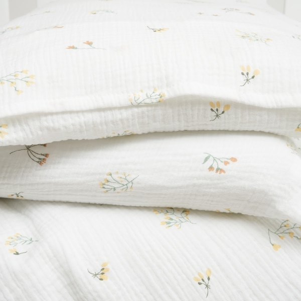 Комплект постільної білизни Twins Muslin Print Botanical, 4 предмети, білий (3031-TMP-202F) - Pampik - 4