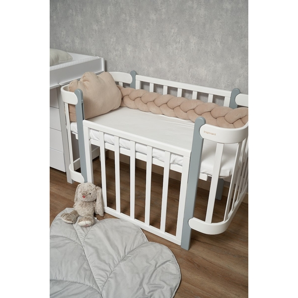 Бампер-косичка Twins Ego, 3-х прядна, 240 см, бежевий (2020-K3-240E-02) - Pampik - 2