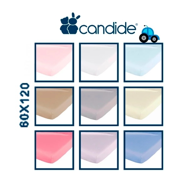 Простыня на резинке Candide, трикотажная, 120х60 см, серый (690361/26579) - Pampik - 3