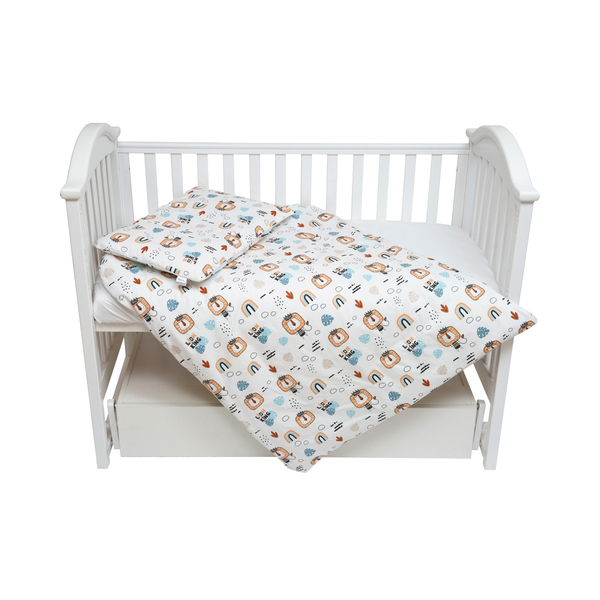 Комплект постільної білизни Twins Zoo Leo, 120х90 см, 4 предмети, різнокольоровий (3022-TZ-14L) - Pampik