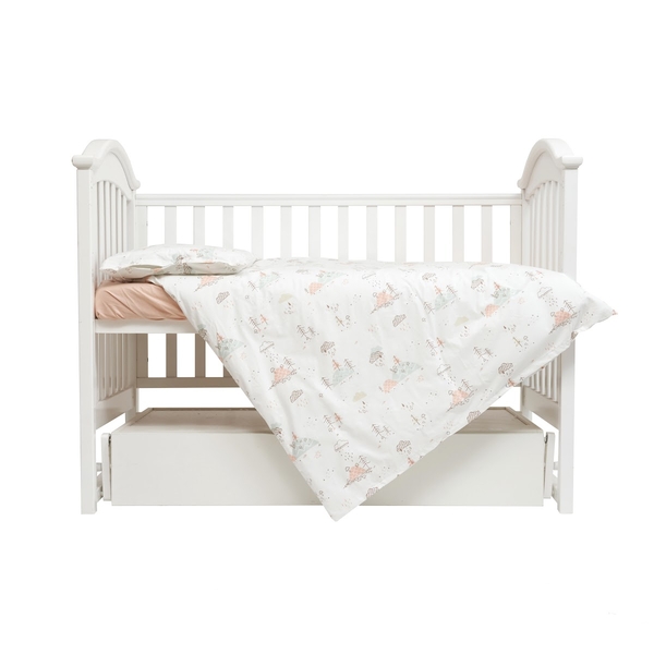 Комплект постільної білизни Twins Sky Forest, 120х90 см, 4 предмети, молочний (3023-TS-1014) - Pampik - 2
