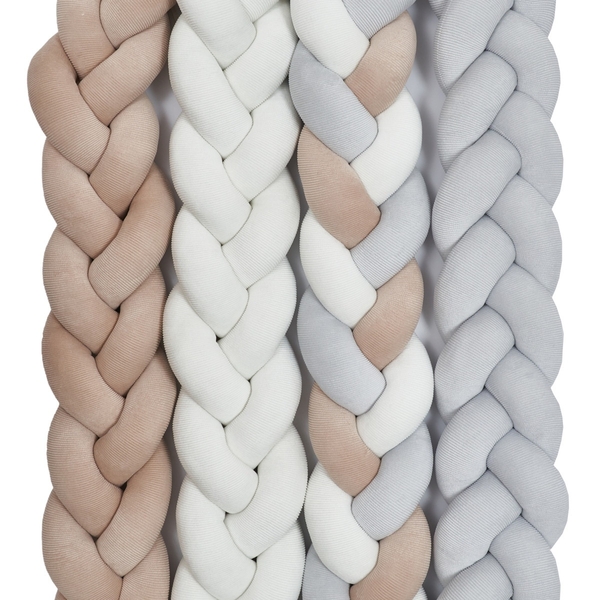 Бампер-косичка Twins Ego, 3-х прядная, 200 см, бежевый (2020-K3-200E02) - Pampik - 5