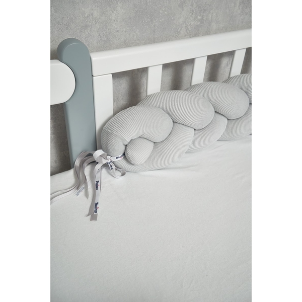 Бампер-косичка Twins Ego, 3-х прядна, 200 см, сірий (2020-K3-200E10) - Pampik - 4