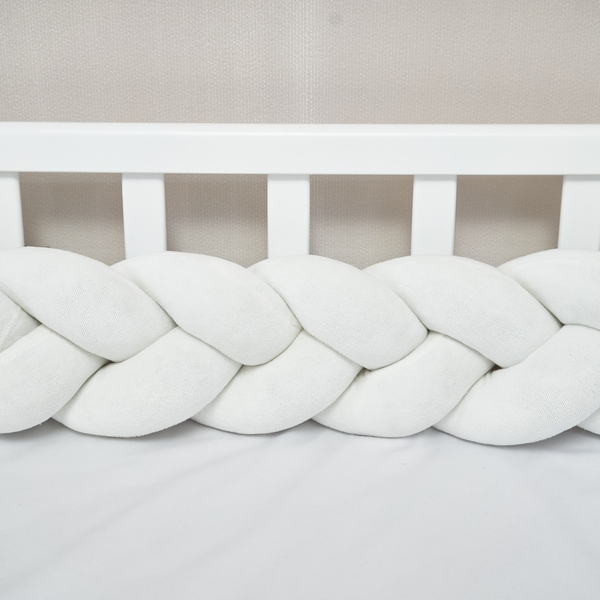 Бампер-косичка Twins, 3-х прядна, 240 см, світло-бежевий (2020-K3-240-202) - Pampik - 3