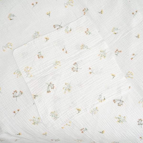 Комплект постільної білизни Twins Muslin Print Botanical, 4 предмети, білий (3031-TMP-202F) - Pampik - 3