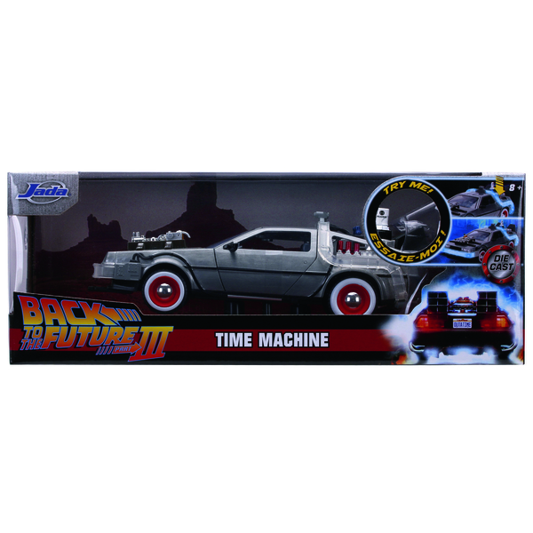 Машина металева Jada Назад у майбутнє 3 Машина часу (1989) зі світловим ефектом, 1:24, сірий (253255027) - Pampik - 8