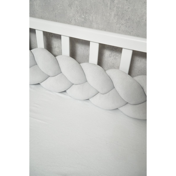 Бампер-косичка Twins Ego, 3-х прядна, 220 см, сірий (2020-K3-220E-10) - Pampik - 3