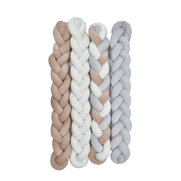 Бампер-косичка Twins Ego, 3-х прядная, 200 см, бежевый (2020-K3-200E02) - Pampik - 6