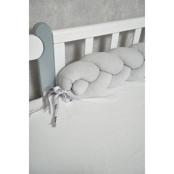 Бампер-косичка Twins Ego, 3-х прядна, 240 см, сірий (2020-K3-240E-10) - Pampik - 5