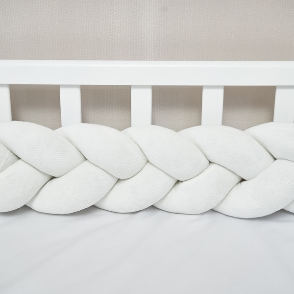 Бампер-косичка Twins, 3-х прядна, 220 см, світло-бежевий (2020-K3-220-202) - Pampik - 3