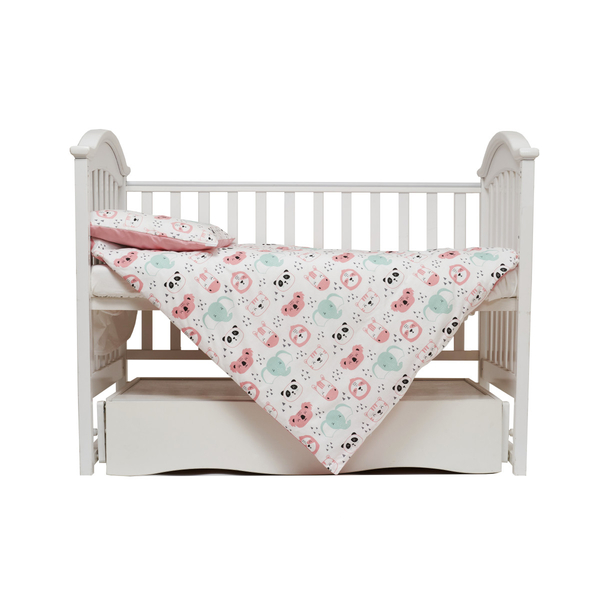 Комплект постільної білизни Twins Zoo, 120х90 см, 4 предмети, рожевий (3022-TZ-08) - Pampik - 2