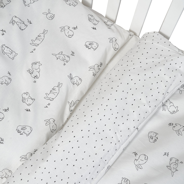 Комплект постільної білизни Twins Zoo Rabbit, 120х90 см, 4 предмети, білий (3022-TZ-01) - Pampik - 3