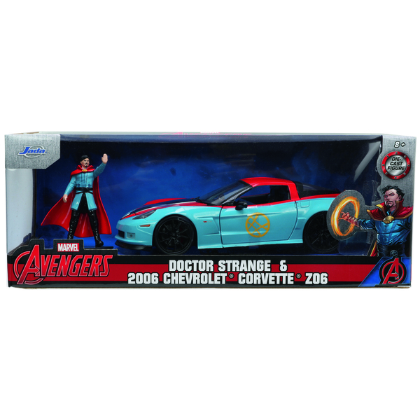 Машина металлическая Jada Марвел Шевроле Корвет с фигуркой Доктора Стренджа, 1:24, голубой (253225024) - Pampik - 12
