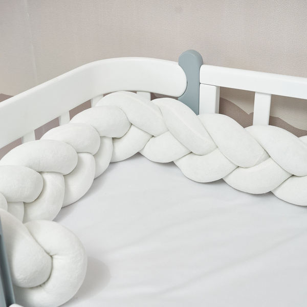 Бампер-косичка Twins, 3-х прядна, 240 см, світло-бежевий (2020-K3-240-202) - Pampik - 2