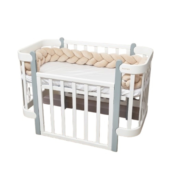 Бампер-косичка Twins, 3-х прядна, 120 см, латте (2020-K3-120-201) - Pampik