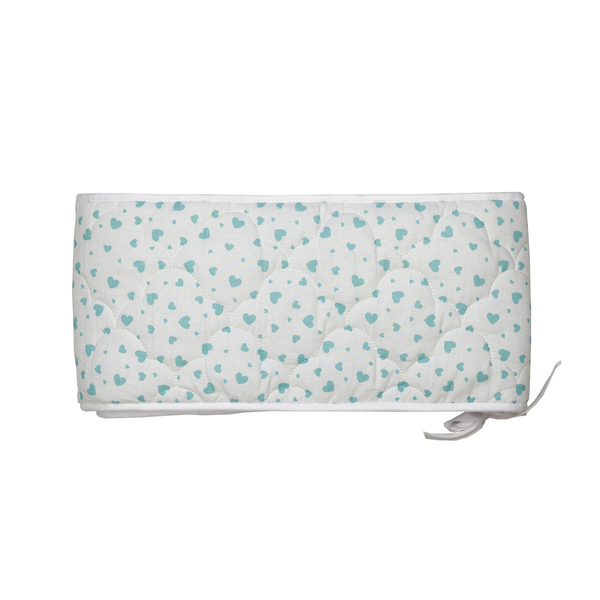 Бампер Twins Premium Сердечка, стьобаний, 360х30 см, ментоловий (2011-BTC360-14) - Pampik